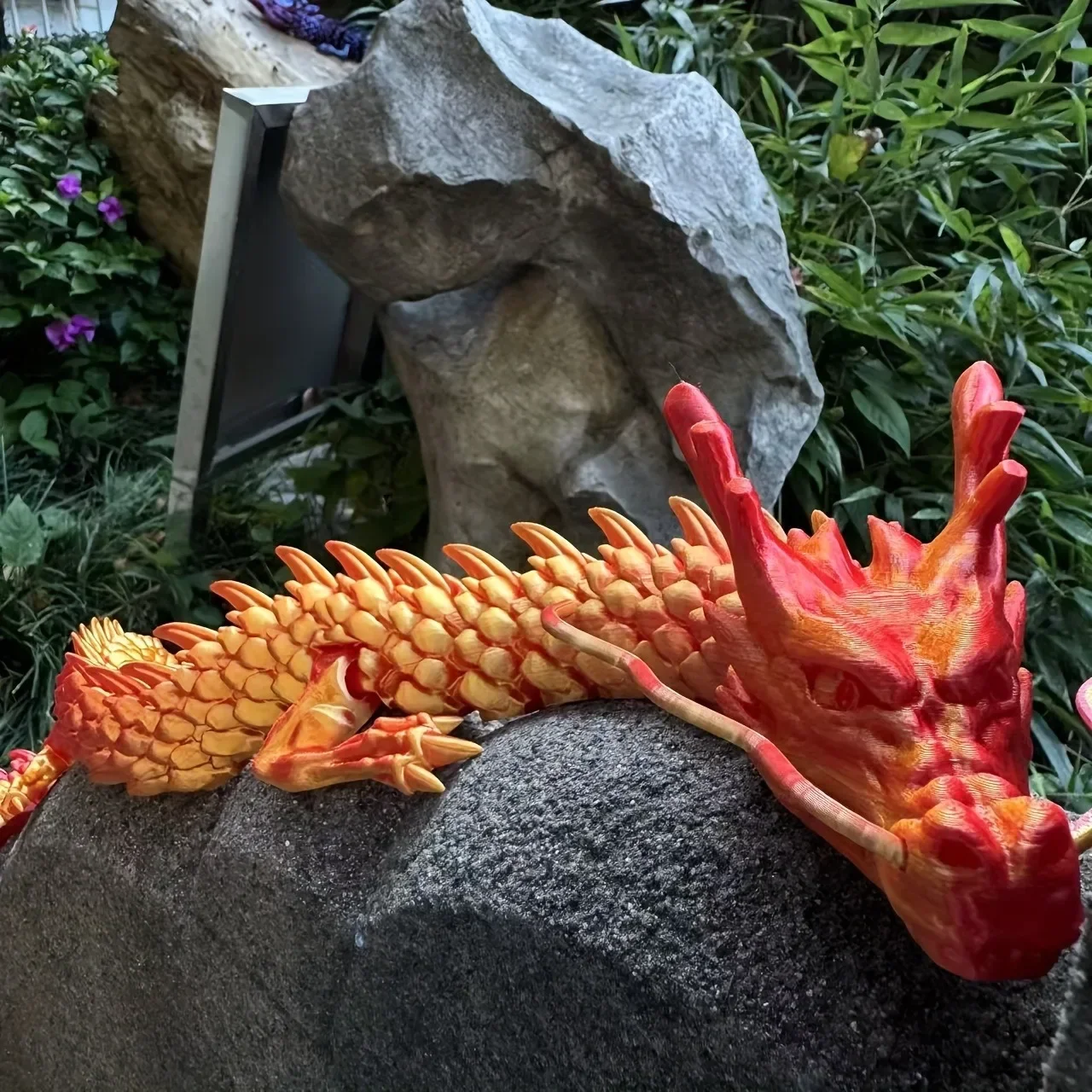 3D Printing Pot - 90cm 3Dプリント中国龍フィギュア、可動式ドラゴンオーナメント、植木鉢、水槽、家の装飾に