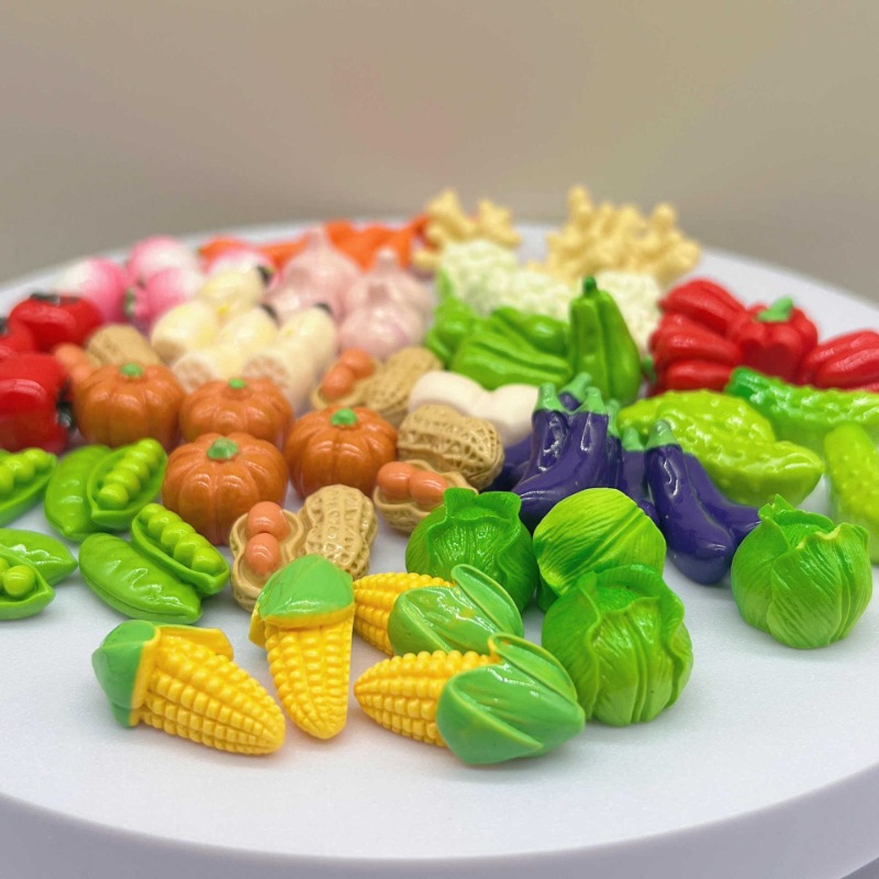 3D Printing Pot - 10 個かわいいミニ野菜 3D 樹脂置物植木鉢庭の装飾ミニチュアシーンキッチンファーム風景 DIY ミニチュア
