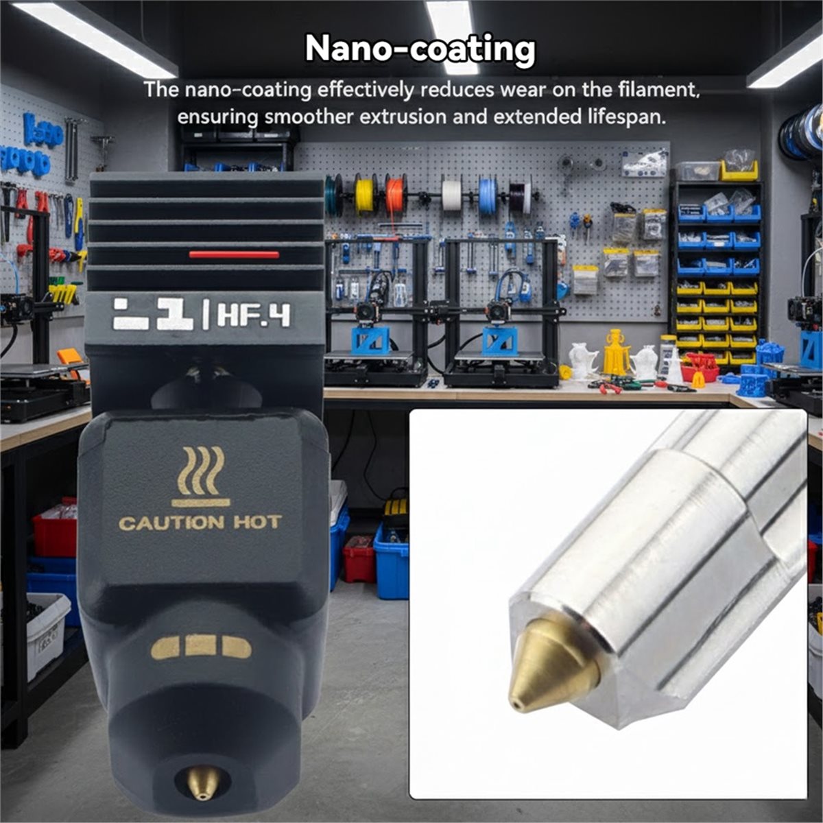 3D Printing Steel - A59E アップグレードされた P2S ホットエンド用高ナノ硬化鋼ホットエンドは、最速の印刷速度をサポートします 3D プリンター部品