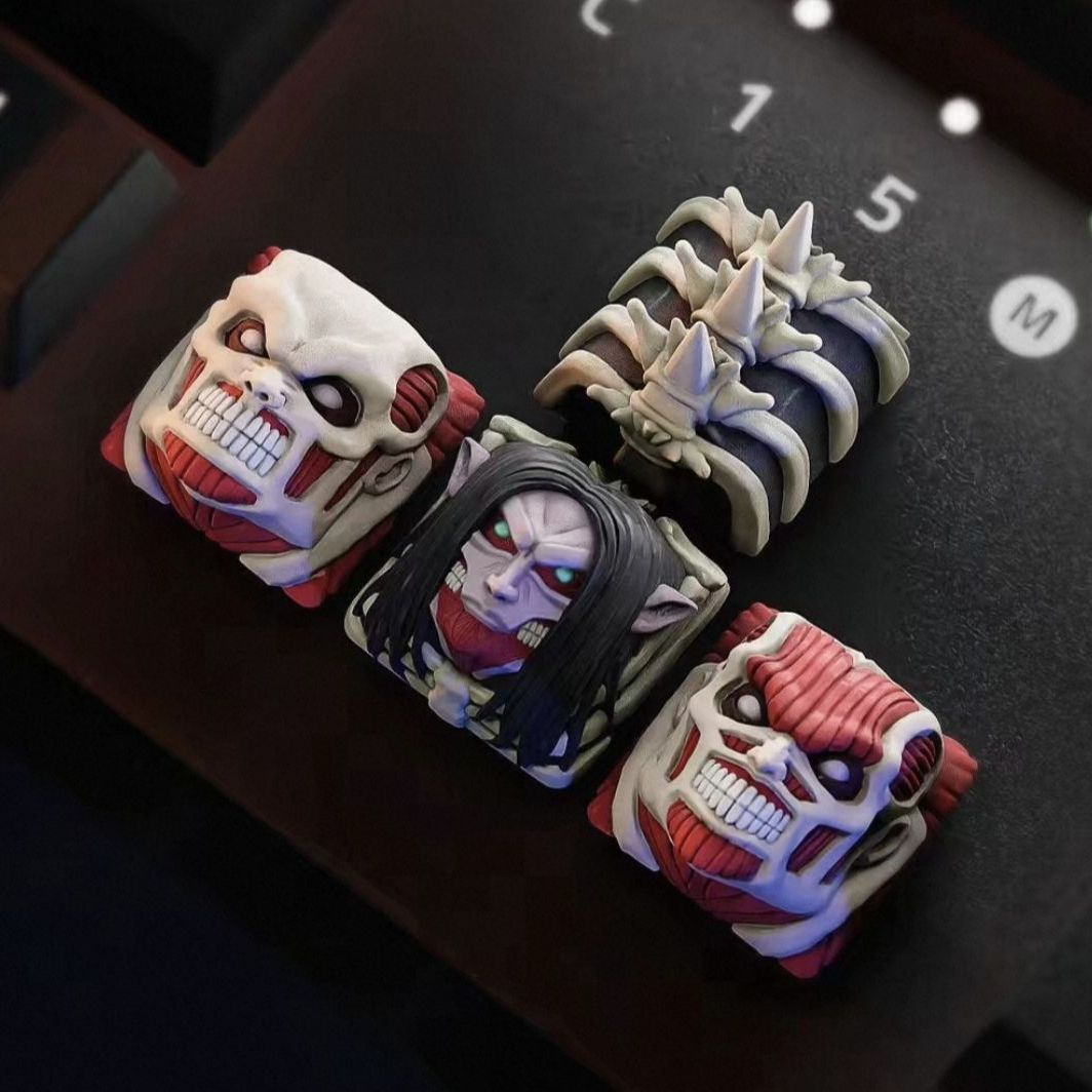 3D Printing Keyboard - 新しい進撃の巨人共同ブランドキーキャップセット漫画アラン 3D パーソナライズされたメカニカルキーボードクロス軸キーキャップ男の子のギフトおもちゃ