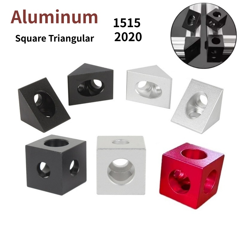 3D Printing Aluminium - 4 個アルミ V スロットブロックキューブ三角コネクタ黒/シルバー/赤 1515 2020