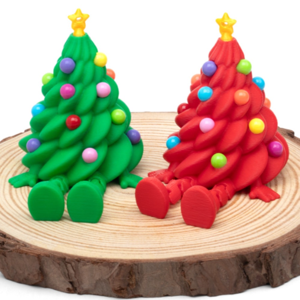 3D Printing Gif - 3Dプリントされたクリスマスツリーフィギュア、多関節可動式クリスマスデコレーション、ナビダッドホームアクセサリー、子供向けギフト、リビングルームデコレーション