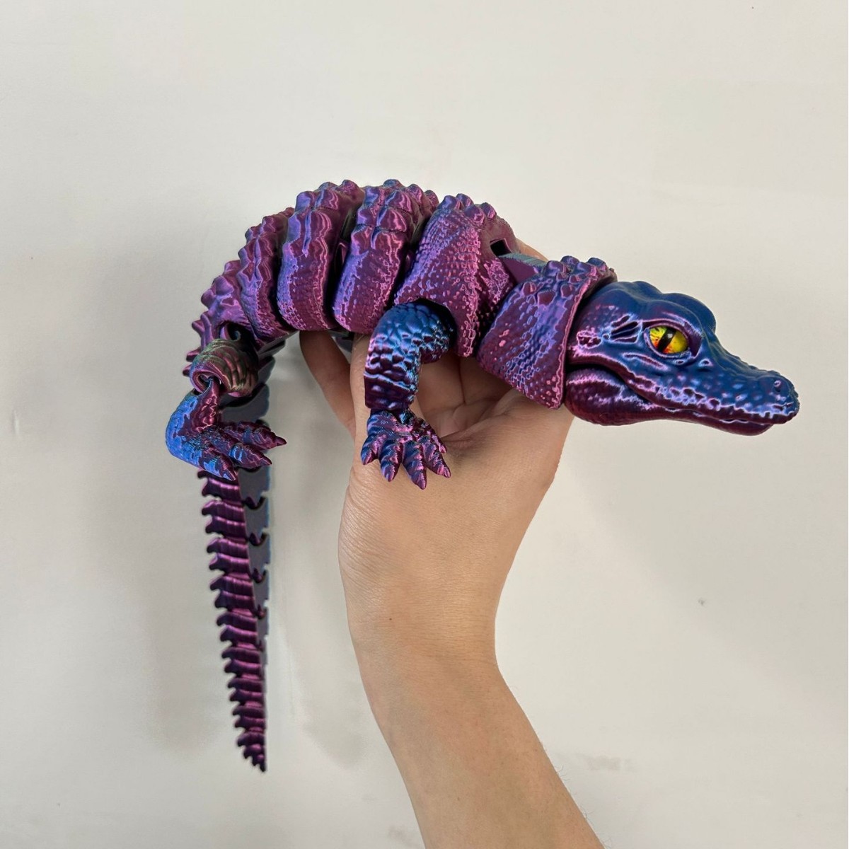 3Dプリントされたワニ、一体型の関節口が可動式で、子供のおも - 3D Printing Gif のレビューと価格