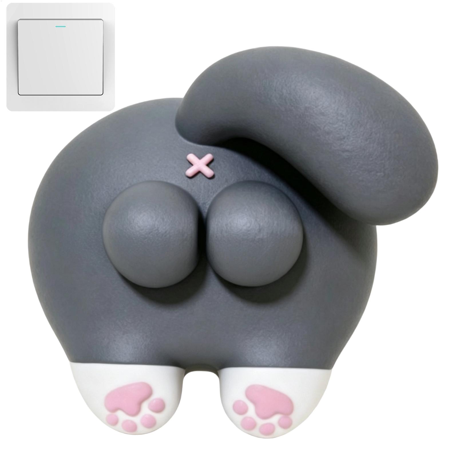 かわいいオンオフプレートの壁飾り、面白い猫のお尻の3Dプリン - 3D Printing With Pp のレビューと価格