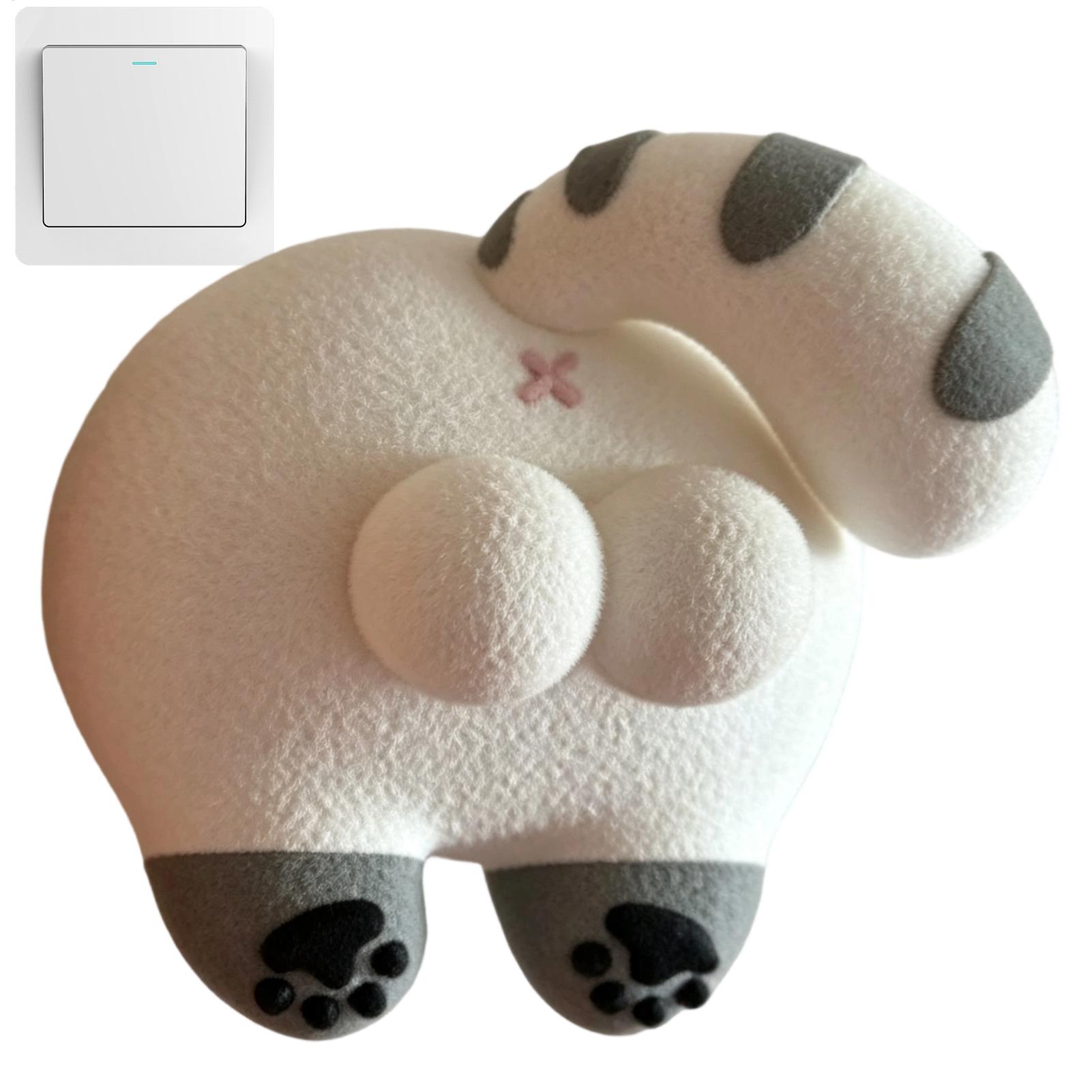 かわいいオンオフプレートの壁飾り、面白い猫のお尻の3Dプリン - 3D Printing With Pp のレビューと価格