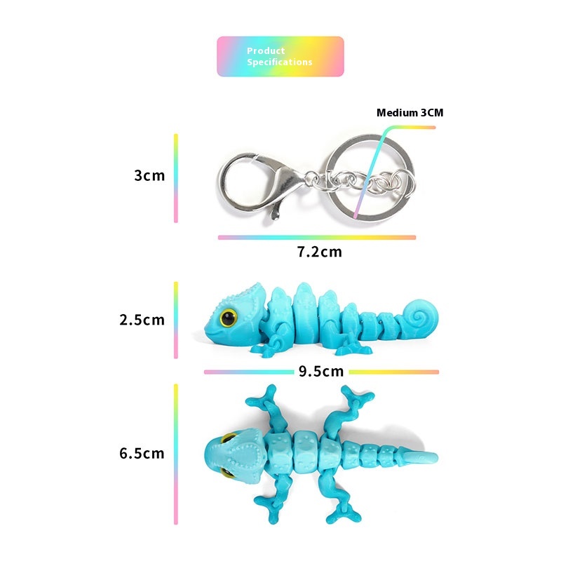 3Dプリントされたカメレオンキーホルダー、かわいい子猫と子犬 - 3D Printing Gif のレビューと価格