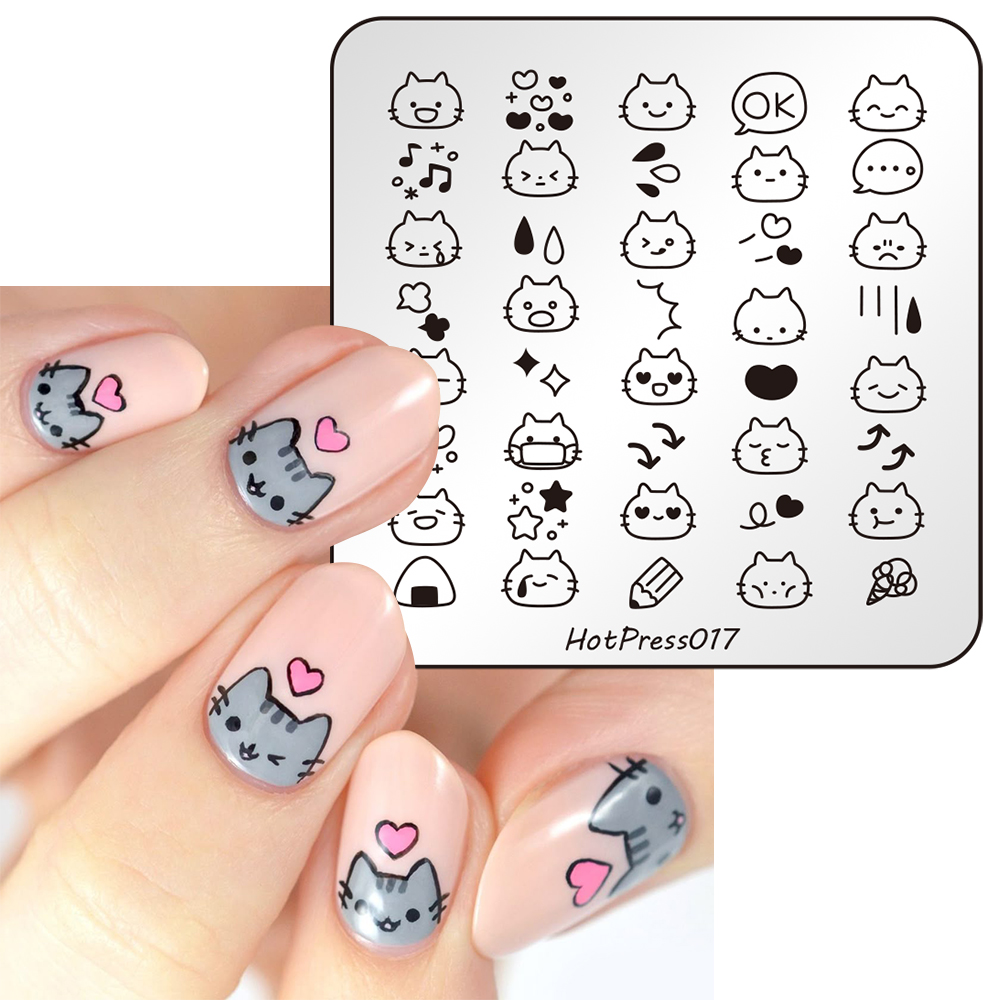 1枚 3D かわいい猫柄 DIY ネイルプリントテンプレート - 3D Printing Templates Free のレビューと価格