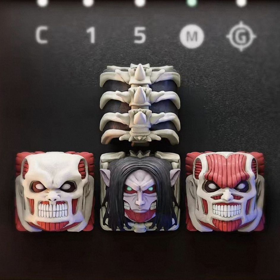 新しい進撃の巨人共同ブランドキーキャップセット漫画アラン 3 - 3D Printing Keyboard のレビューと価格