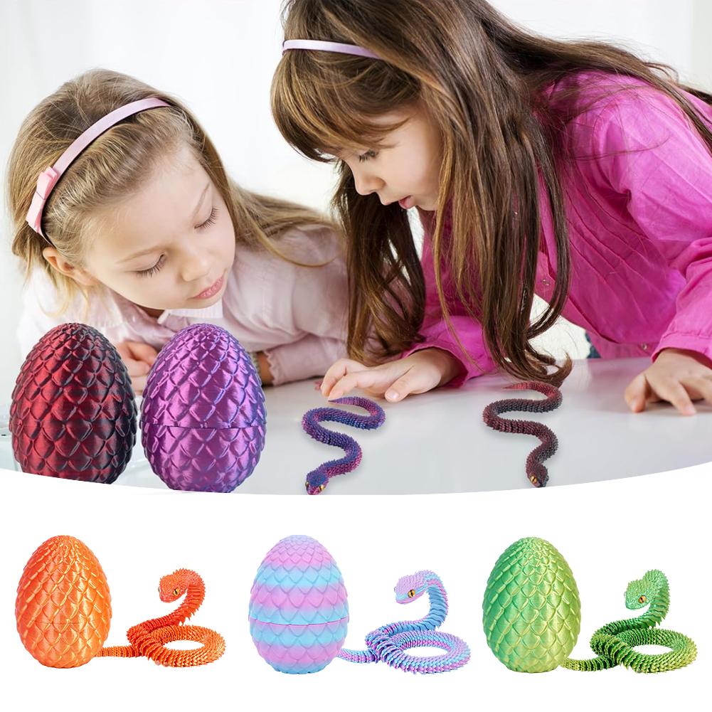 3Dプリント製クールな蛇龍の卵、多関節可動式、斬新なイースタ - 3D Printing Egg のレビューと価格